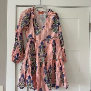 Floral Striped Dress with Long Sleeves